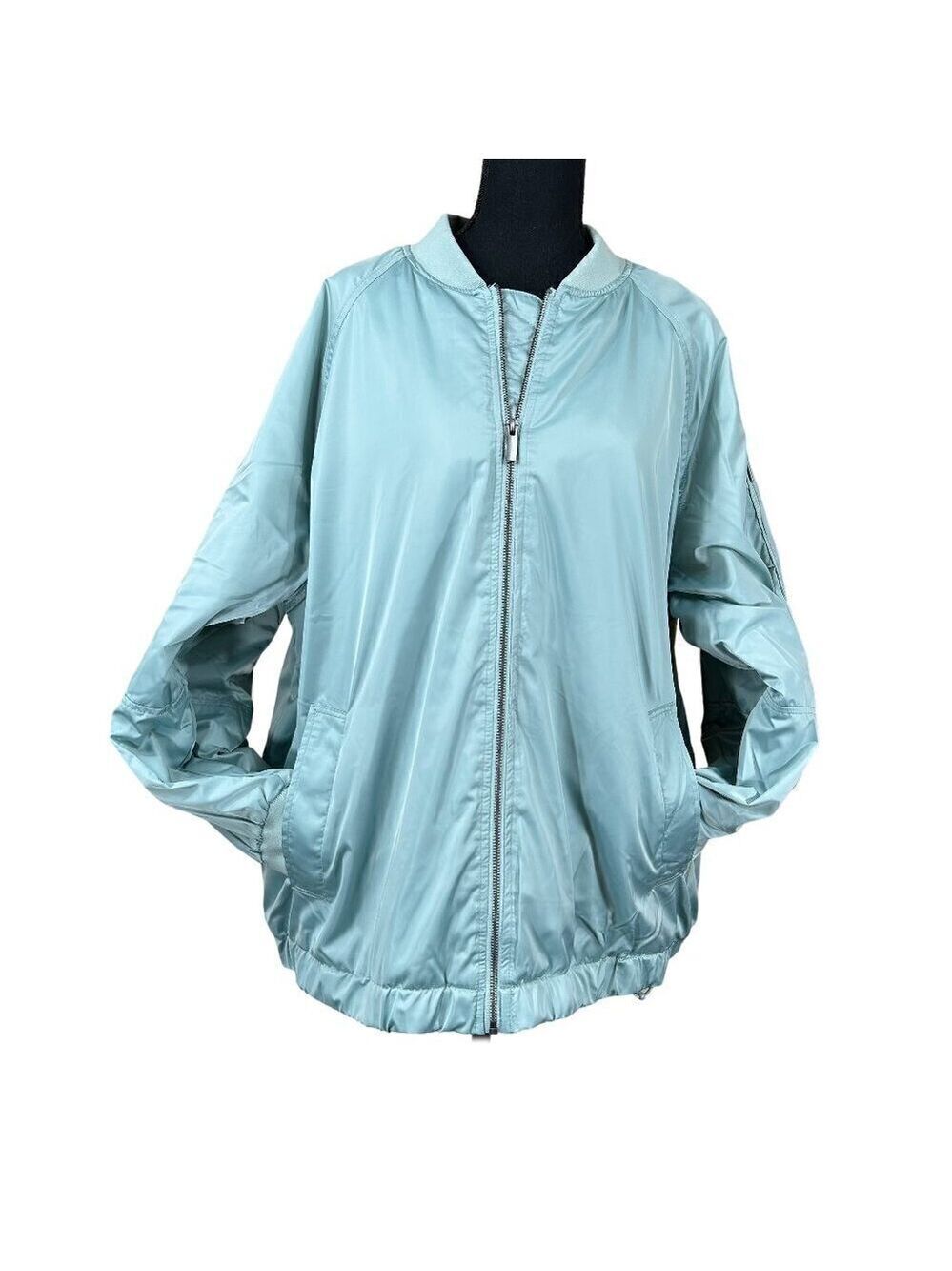 a new day New Turquoise Water Resistant Full Zip Windbreaker Jacket Size XXL